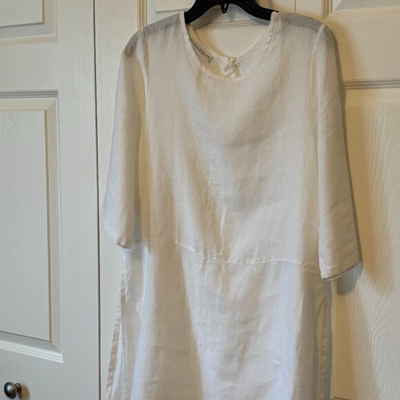 Byrn Walker Tops - Bryn Walker Linen White Tunic Top with side slits